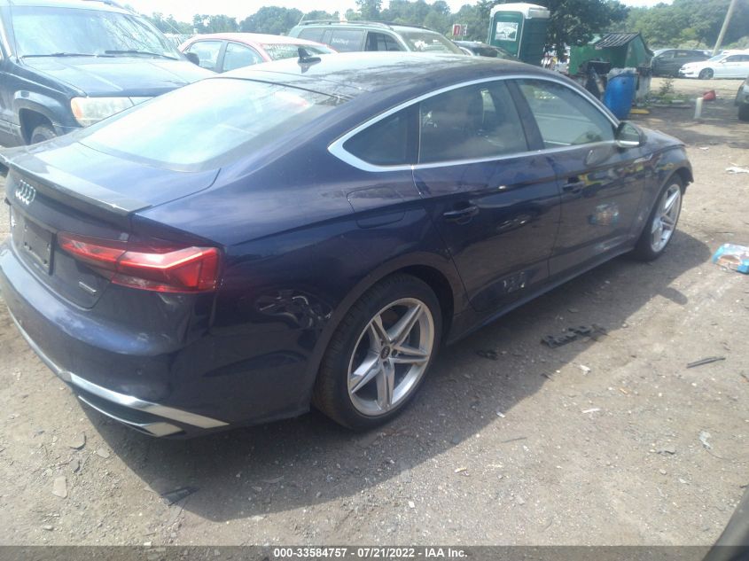 2022 AUDI A5 SPORTBACK S LINE PREMIUM VIN: WAUDACF53NA010104