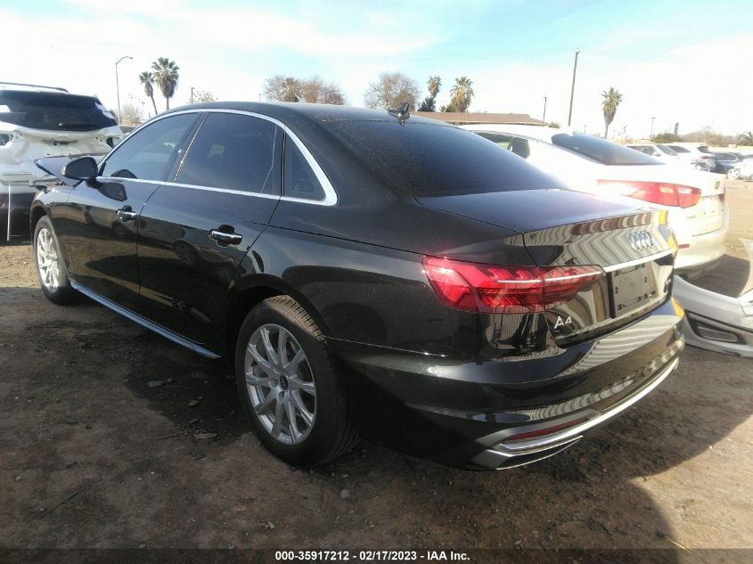 2022 AUDI A4 SEDAN PREMIUM VIN: WAUABAF46NN007394