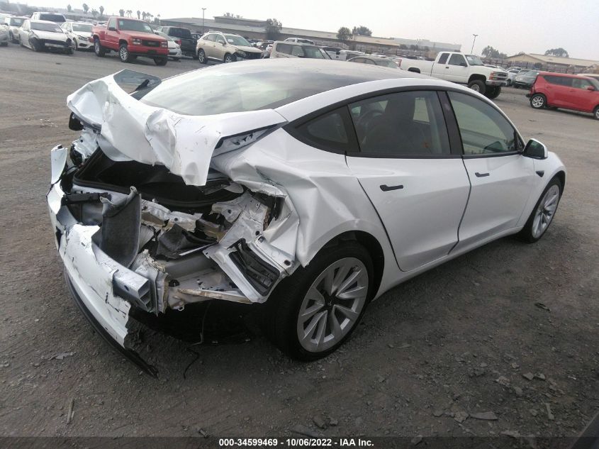 2022 TESLA MODEL 3 VIN: 5YJ3E1EA5NF296258