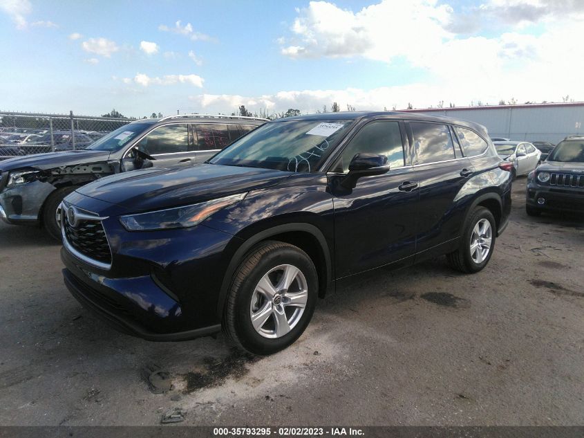 2022 TOYOTA HIGHLANDER L VIN: 5TDCZRAH2NS133472