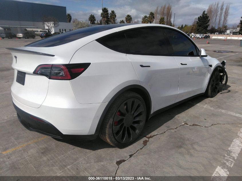 2022 TESLA MODEL Y PERFORMANCE VIN: 7SAYGDEF3NF487886