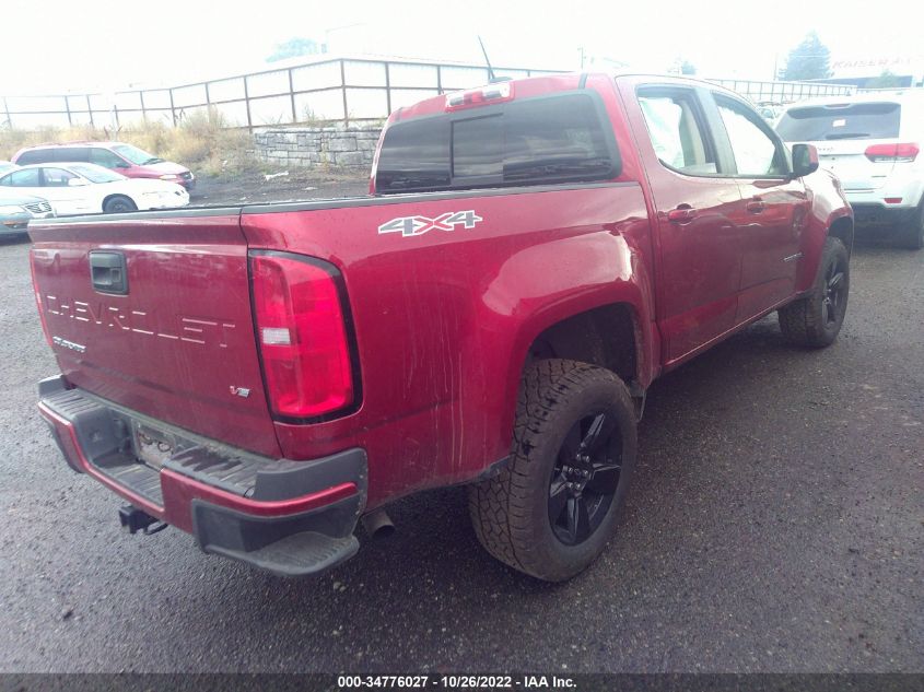 2021 CHEVROLET COLORADO 4WD LT VIN: 1GCGTCEN4M1109377