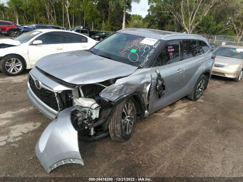 2020 TOYOTA HIGHLANDER XLE VIN: 5TDHZRBH8LS040389