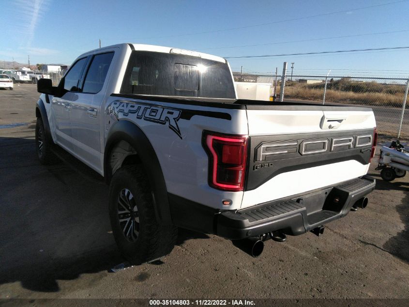 2020 FORD F-150 RAPTOR VIN: 1FTFW1RG0LFA14934