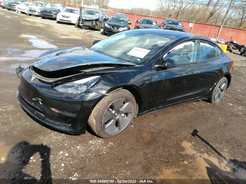 2022 TESLA MODEL 3 LONG RANGE VIN: 5YJ3E1EB7NF183386