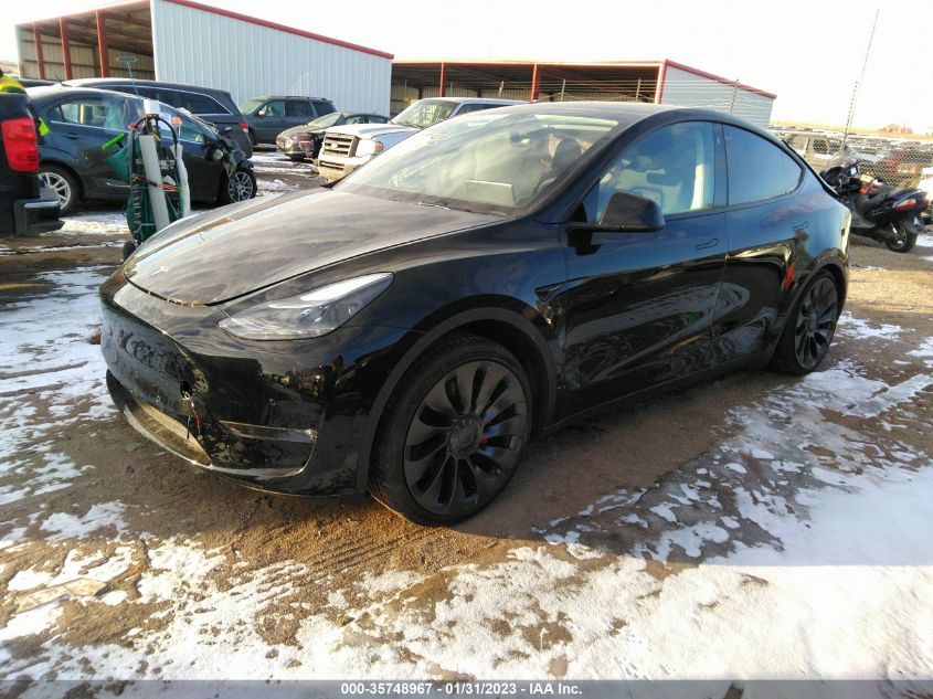 2022 TESLA MODEL Y PERFORMANCE VIN: 7SAYGDEF4NF463760