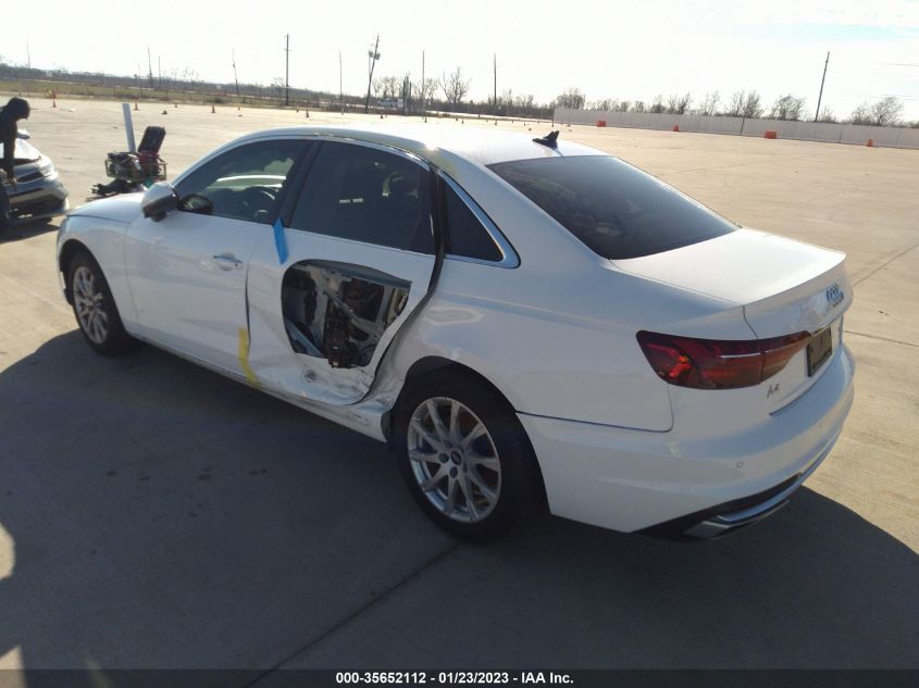 2021 AUDI A4 SEDAN PREMIUM VIN: WAUABAF49MA059978