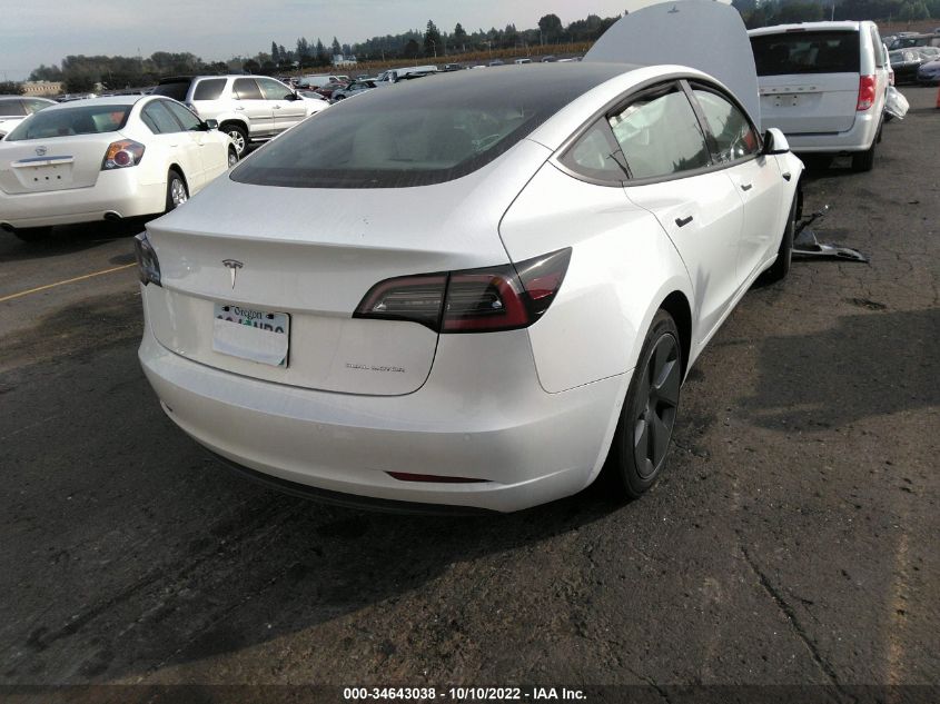 2022 TESLA MODEL 3 LONG RANGE VIN: 5YJ3E1EB2NF262206