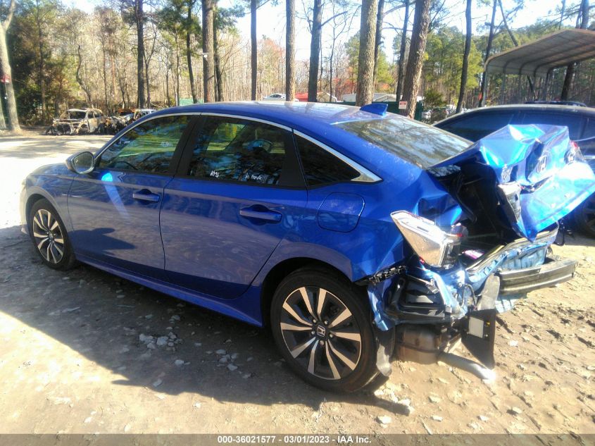 2022 HONDA CIVIC SEDAN EX VIN: 2HGFE1F75NH310672