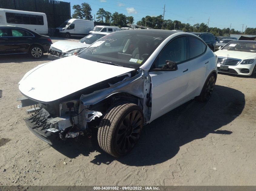 2022 TESLA MODEL Y PERFORMANCE VIN: 7SAYGDEF3NF468383