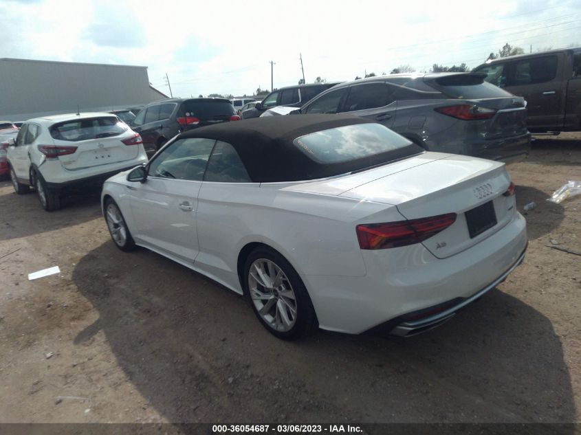 2022 AUDI A5 CABRIOLET PREMIUM VIN: WAU2AGF50NN007930