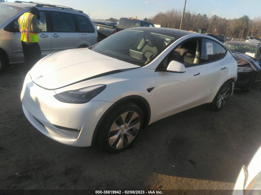 2022 TESLA MODEL Y LONG RANGE VIN: 7SAYGAEE3NF535408