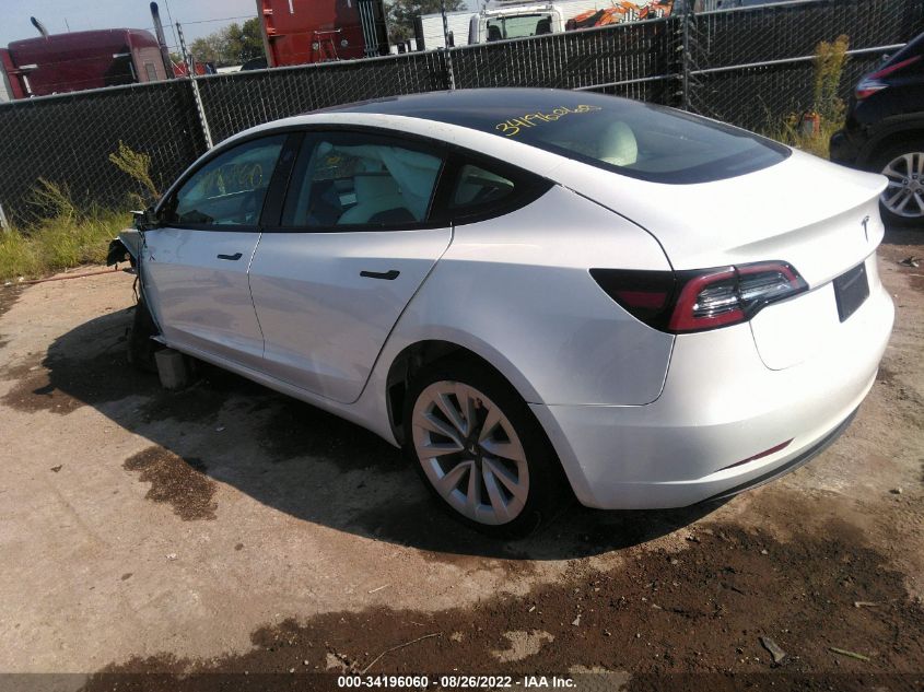 2022 TESLA MODEL 3 VIN: 5YJ3E1EAXNF126753