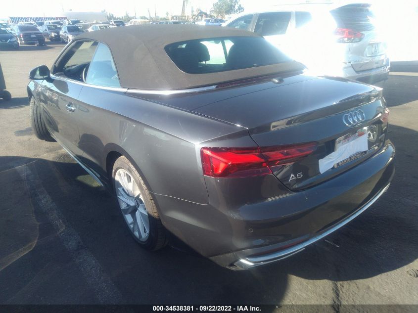 2021 AUDI A5 CABRIOLET PREMIUM PLUS VIN: WAUWAGF51MN001733