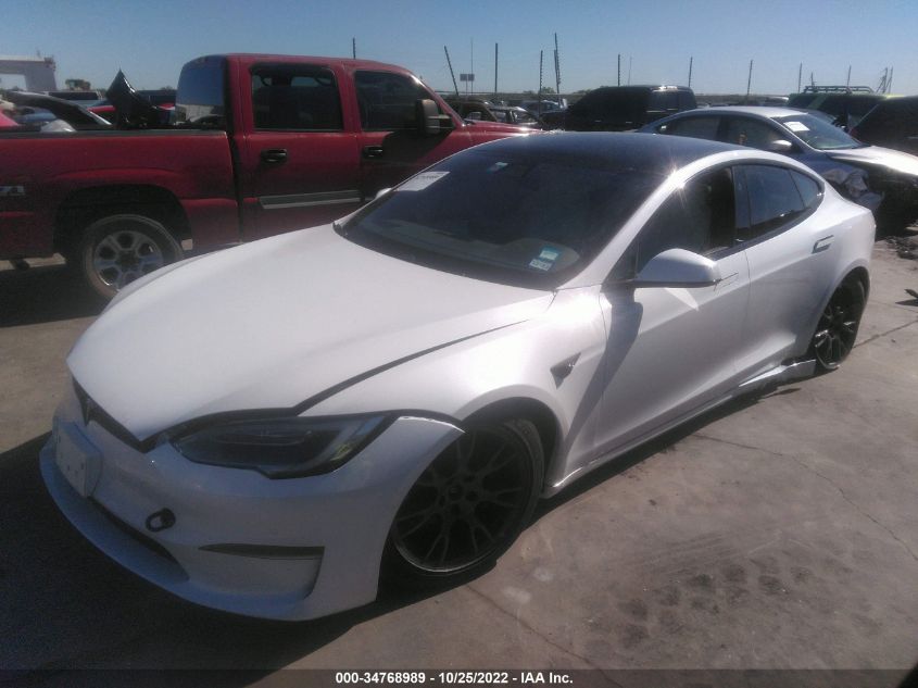 2022 TESLA MODEL S PLAID VIN: 5YJSA1E66NF460376