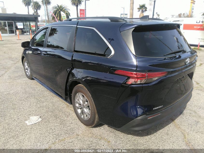 2022 TOYOTA SIENNA XLE VIN: 5TDJRKEC7NS103591