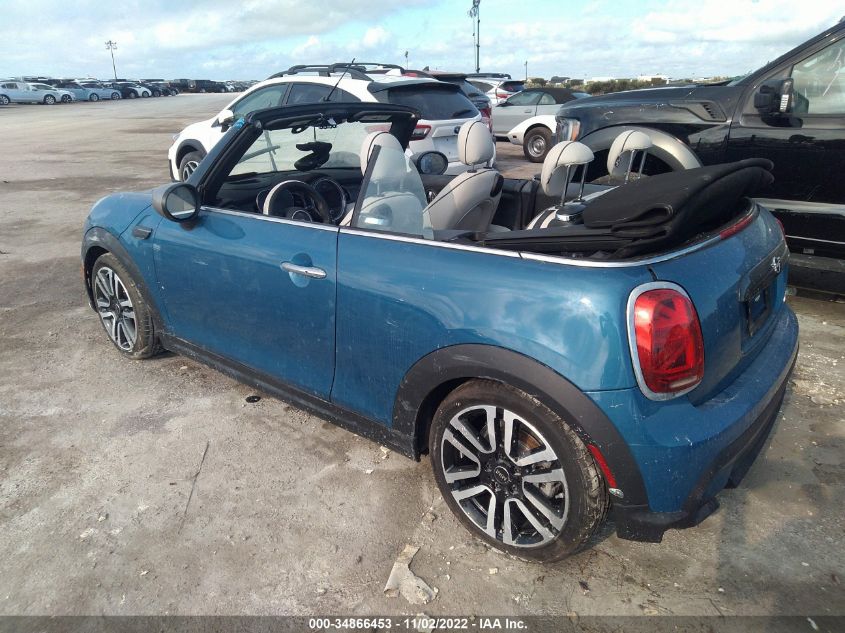 2022 MINI CONVERTIBLE COOPER VIN: WMW23DL0XN3N80122