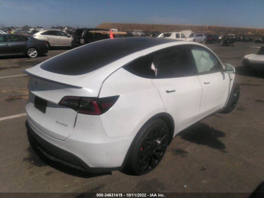 2022 TESLA MODEL Y PERFORMANCE VIN: 7SAYGDEF2NF492948