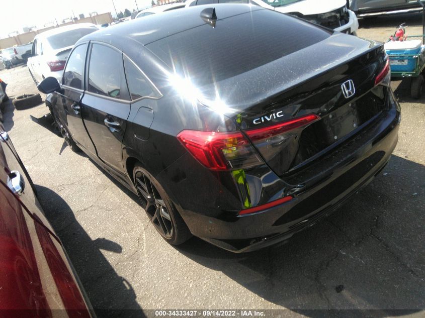 2022 HONDA CIVIC SEDAN SPORT VIN: 2HGFE2F53NH521583