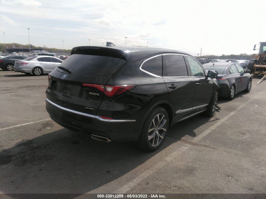 2022 ACURA MDX W/TECHNOLOGY PACKAGE VIN: 5J8YE1H4XNL042443