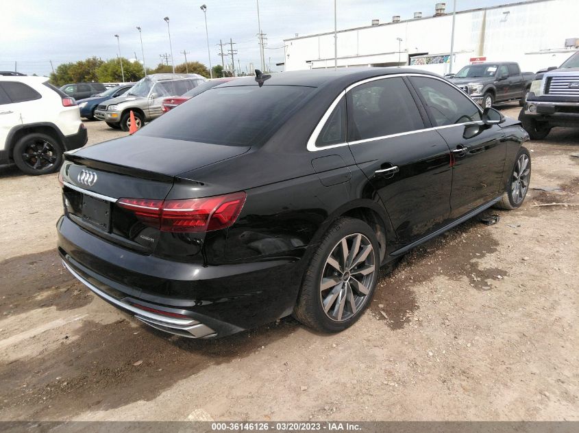 2022 AUDI A4 SEDAN PREMIUM VIN: WAUABAF49NA019286