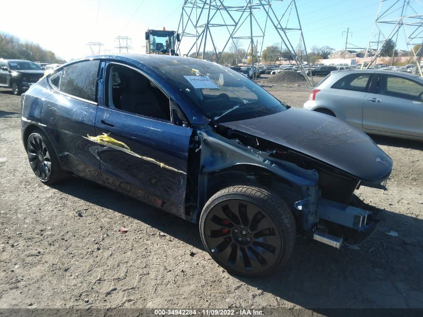 2022 TESLA MODEL Y PERFORMANCE VIN: 7SAYGDEF8NF460070