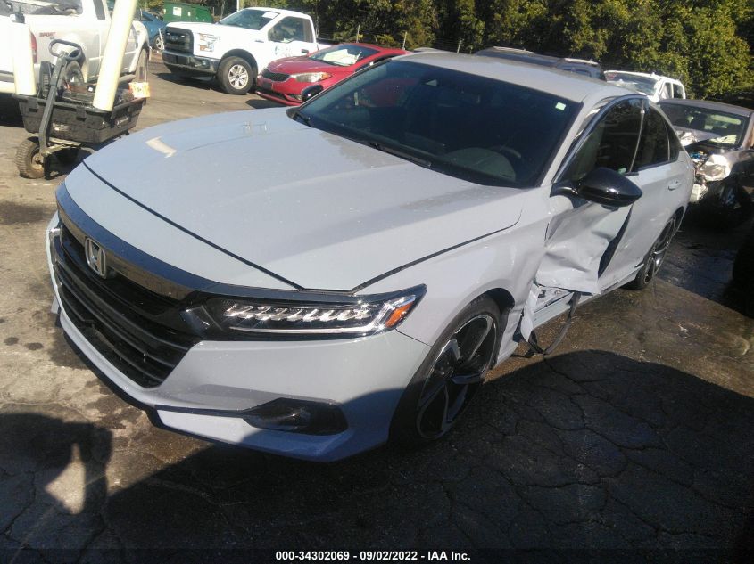 2021 HONDA ACCORD SEDAN SPORT VIN: 1HGCV1F3XMA068765