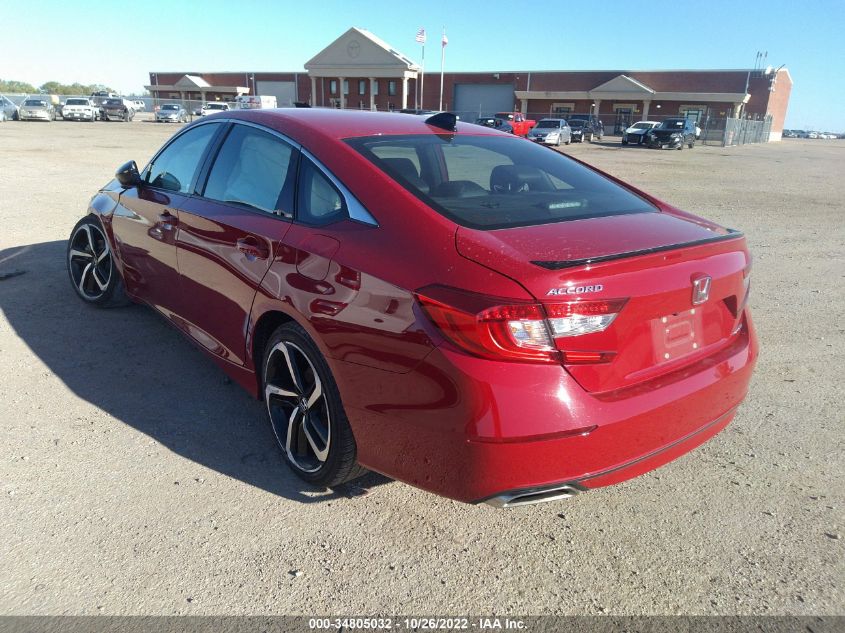 2021 HONDA ACCORD SEDAN SPORT VIN: 1HGCV1F39MA054565