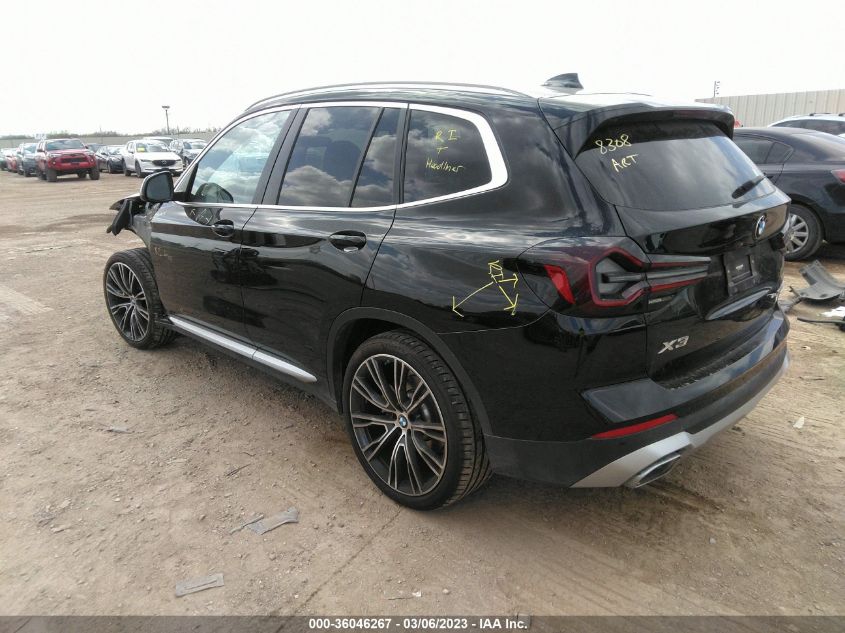 2022 BMW X3 SDRIVE30I VIN: WBX47DP07NN153045