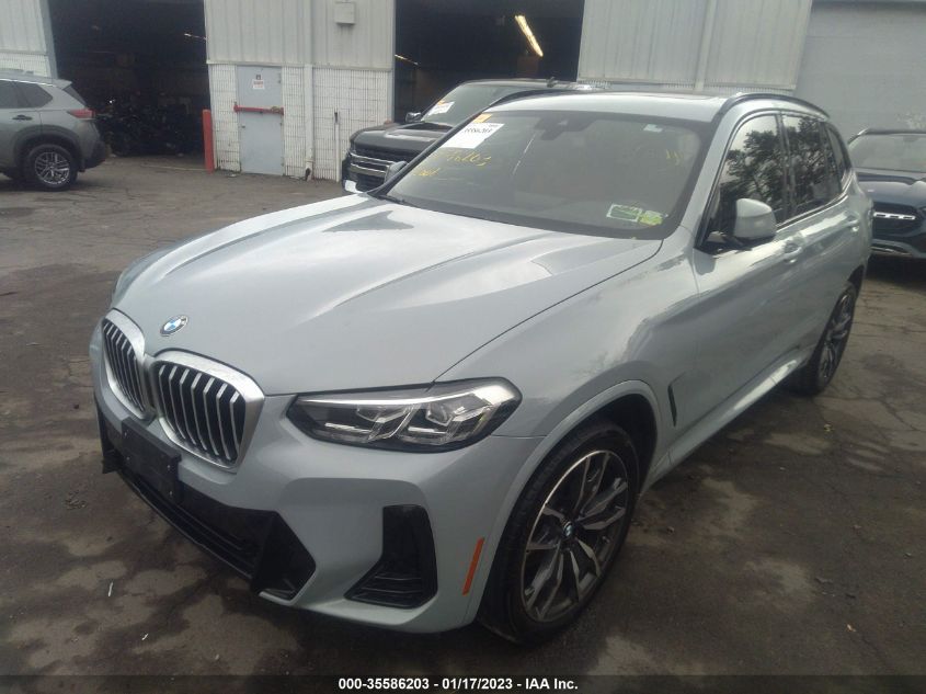 2022 BMW X3 XDRIVE30I VIN: 5UX53DP07N9K55322