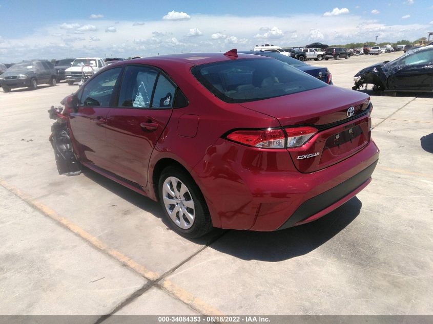 2022 TOYOTA COROLLA LE VIN: 5YFEPMAEXNP324041