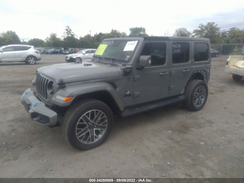 2022 JEEP WRANGLER 4XE UNLIMITED SAHARA HIGH VIN: 1C4JJXP60NW215533