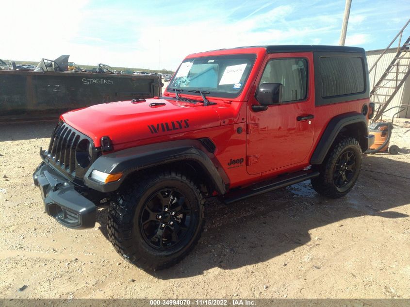 2021 JEEP WRANGLER WILLYS SPORT VIN: 1C4HJXAG2MW792398