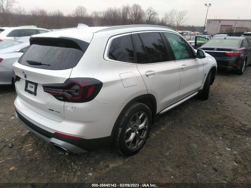 2022 BMW X3 XDRIVE30I VIN: 5UX53DP01N9K61102