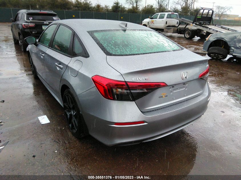 2022 HONDA CIVIC SEDAN SPORT VIN: 2HGFE2F55NH594471