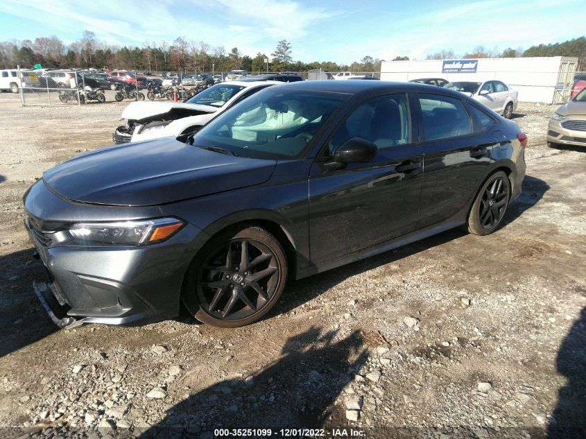 2022 HONDA CIVIC SEDAN SPORT VIN: 2HGFE2F52NH590927