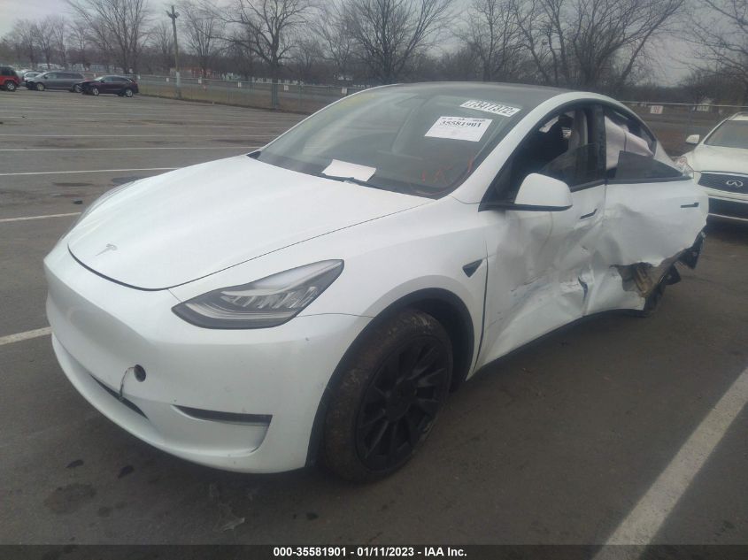 2021 TESLA MODEL Y LONG RANGE VIN: 5YJYGDEE5MF183901