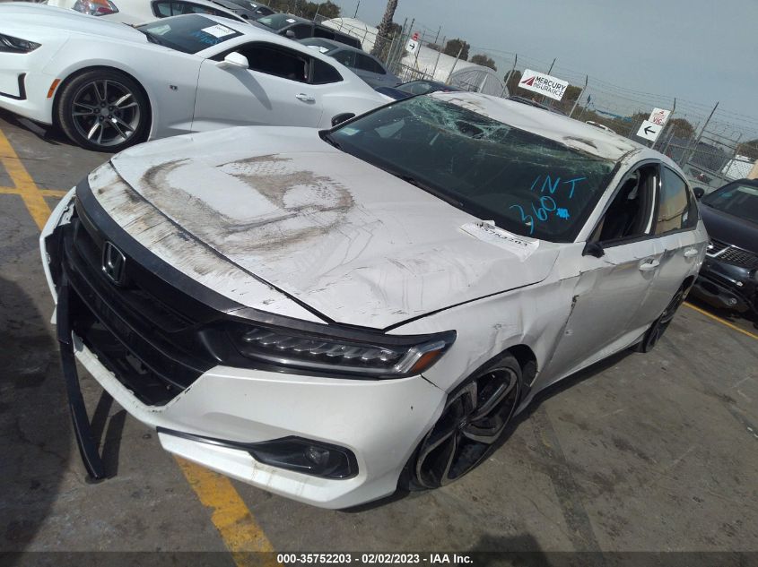 2021 HONDA ACCORD SEDAN SPORT VIN: 1HGCV1F34MA096660