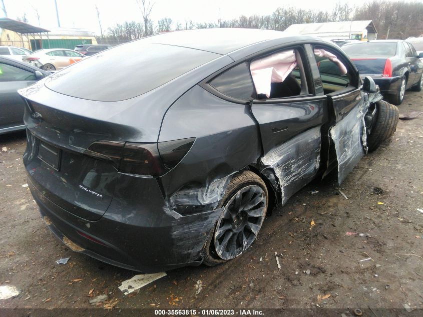 2022 TESLA MODEL Y LONG RANGE VIN: 7SAYGDEE2NA016218