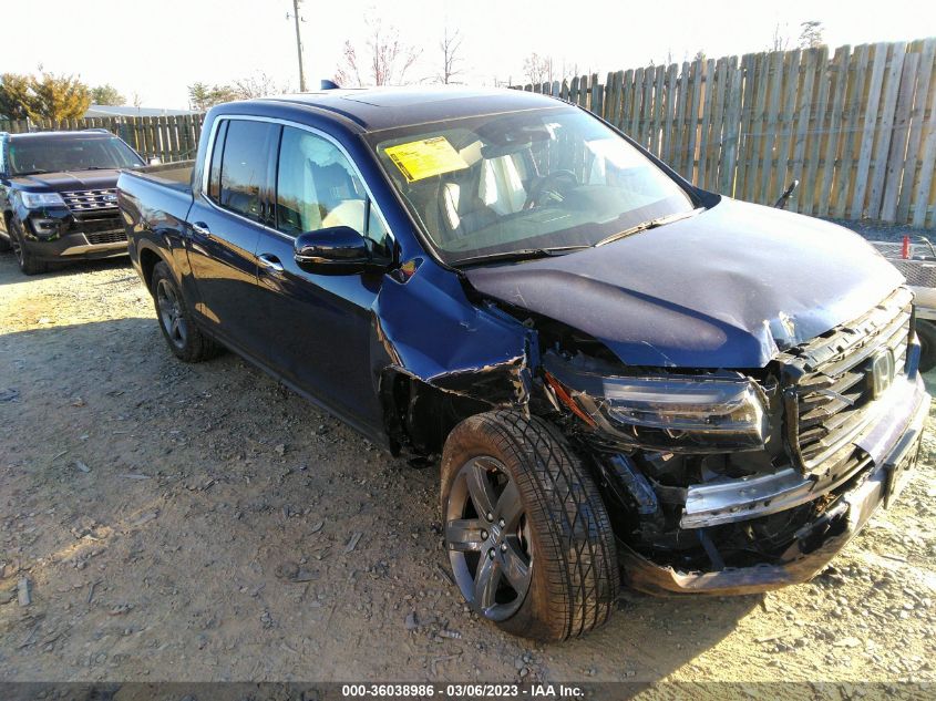2022 HONDA RIDGELINE RTL-E VIN: 5FPYK3F72NB016655