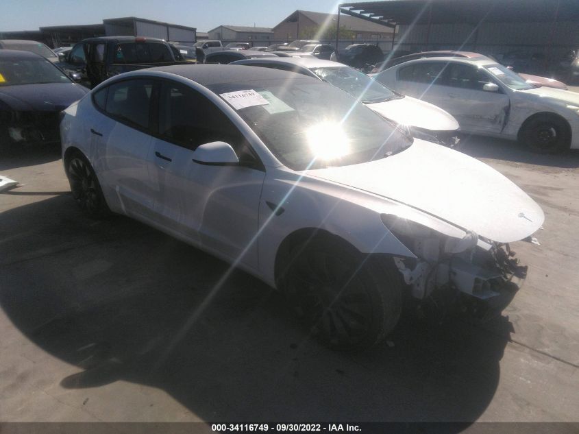 2022 TESLA MODEL 3 PERFORMANCE VIN: 5YJ3E1EC5NF114415