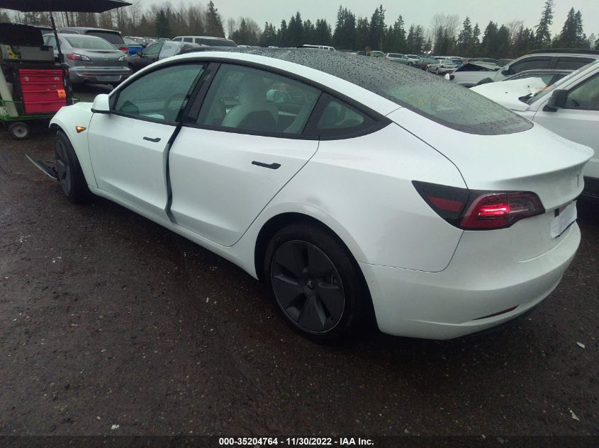 2022 TESLA MODEL 3 LONG RANGE VIN: 5YJ3E1EB8NF156181
