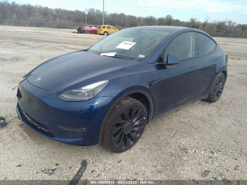 2022 TESLA MODEL Y PERFORMANCE VIN: 7SAYGDEF7NF449531