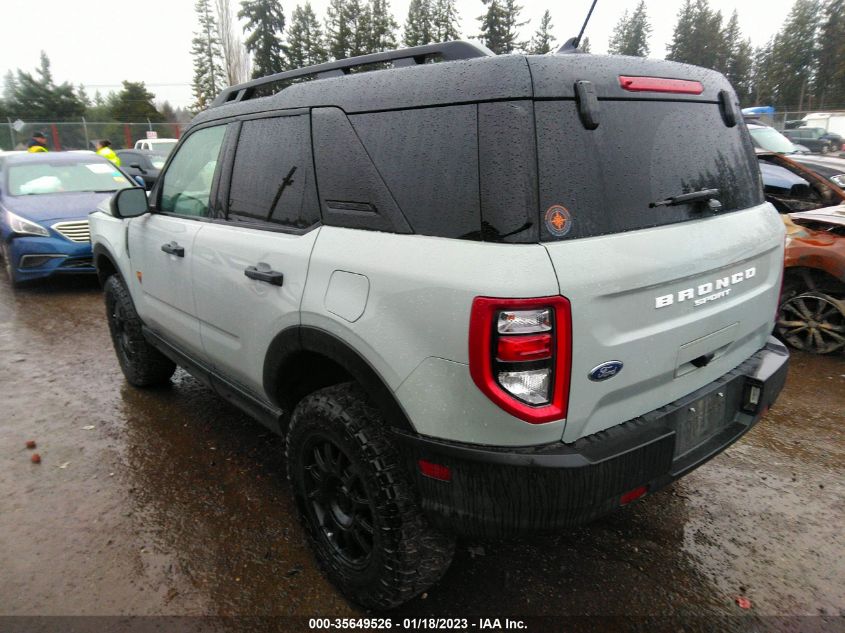 2021 FORD BRONCO SPORT BADLANDS VIN: 3FMCR9D97MRB07757