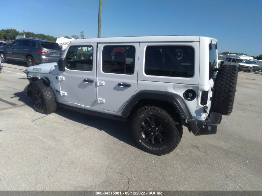 2021 JEEP WRANGLER UNLIMITED WILLYS VIN: 1C4HJXDG0MW647422