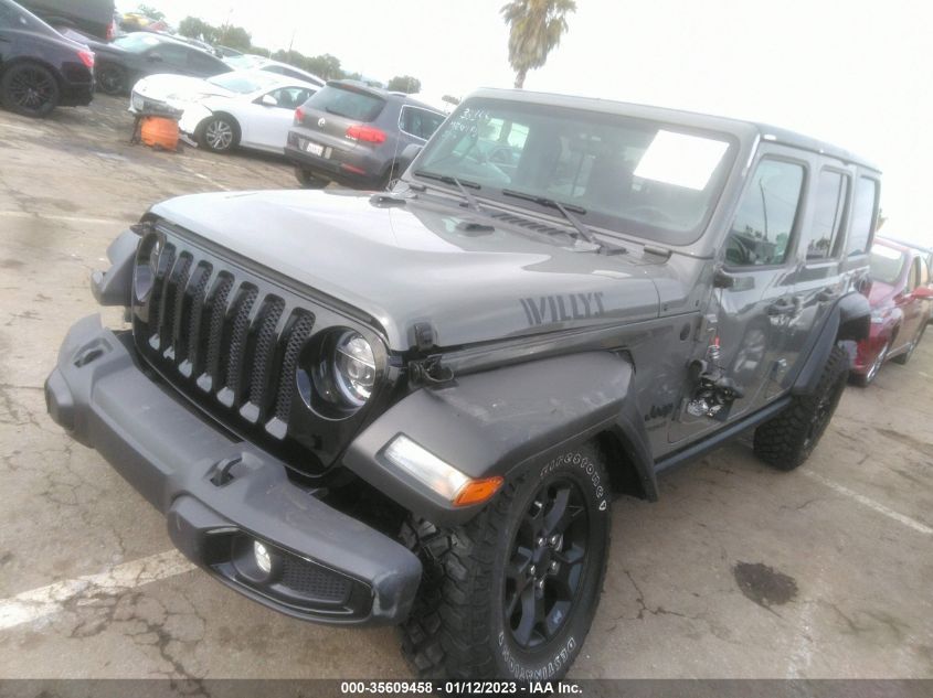 2022 JEEP WRANGLER UNLIMITED WILLYS VIN: 1C4HJXDG6NW156094