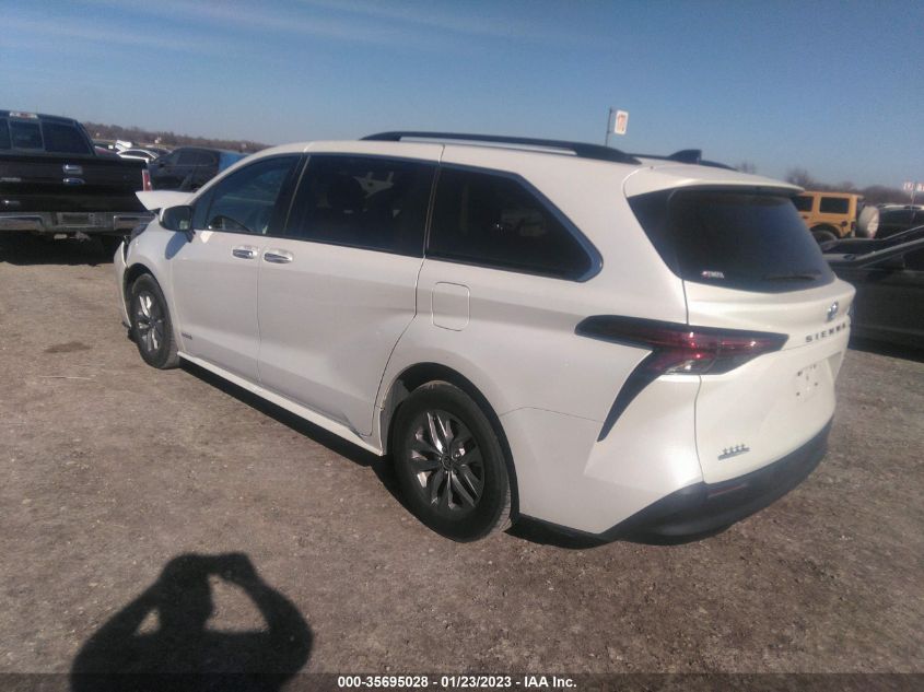 2021 TOYOTA SIENNA XLE VIN: 5TDYRKEC9MS034965
