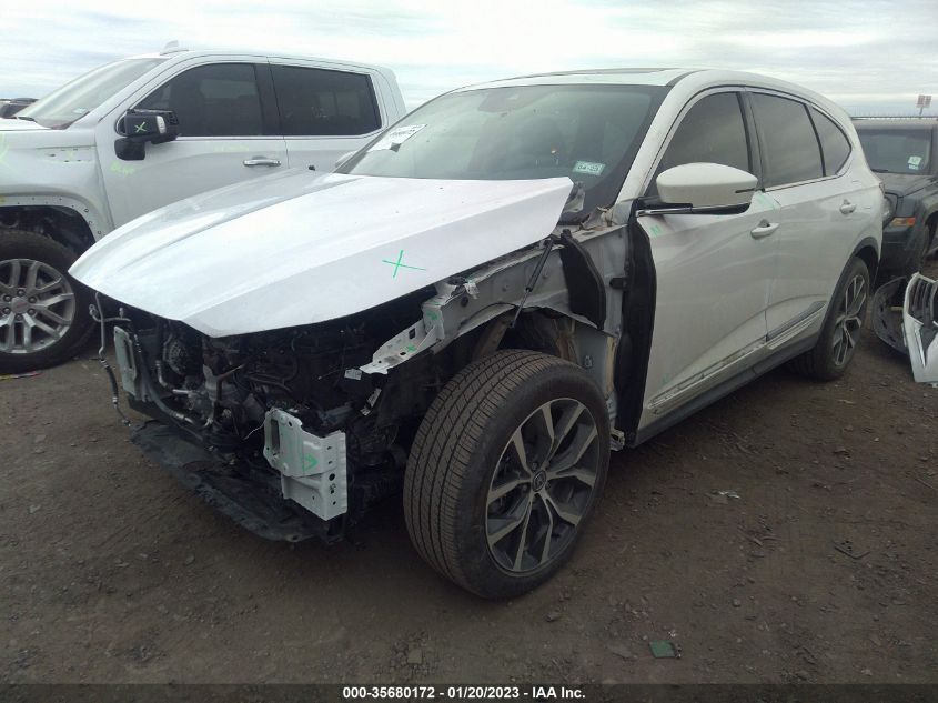 2022 ACURA MDX W/TECHNOLOGY PACKAGE VIN: 5J8YD9H43NL002268