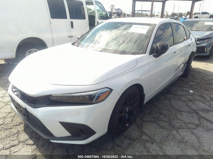 2022 HONDA CIVIC HATCHBACK SPORT VIN: 19XFL2G88NE010475