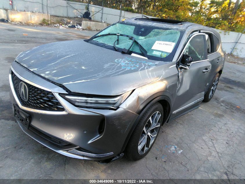 2022 ACURA MDX W/TECHNOLOGY PACKAGE VIN: 5J8YE1H43NL042929